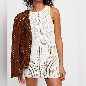 Flook/. The Label “Alora” Crochet Mini Dress for Free People Netted Chain Links